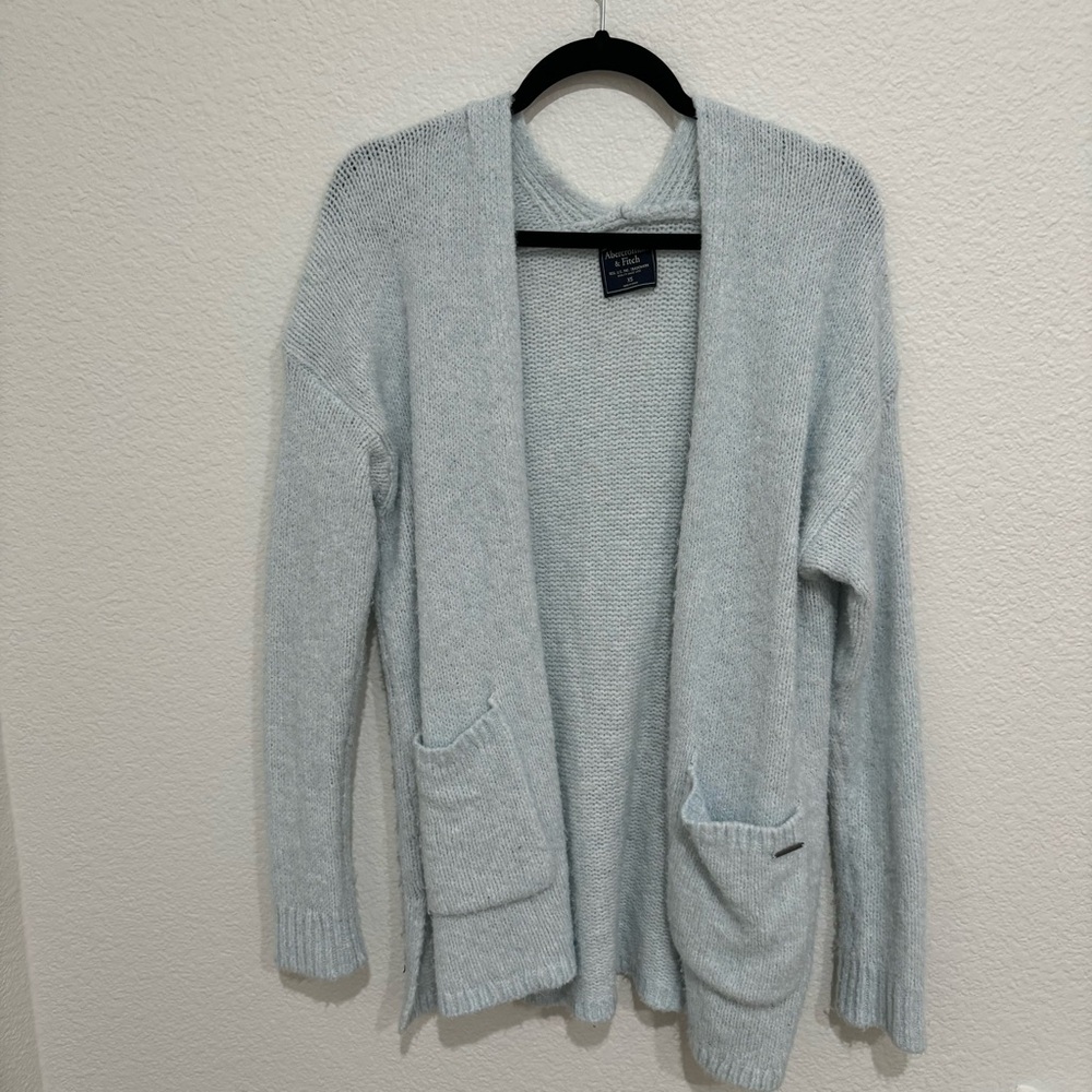 Baby Blue Fleece Cardigan Abercrombie & Fitch XS